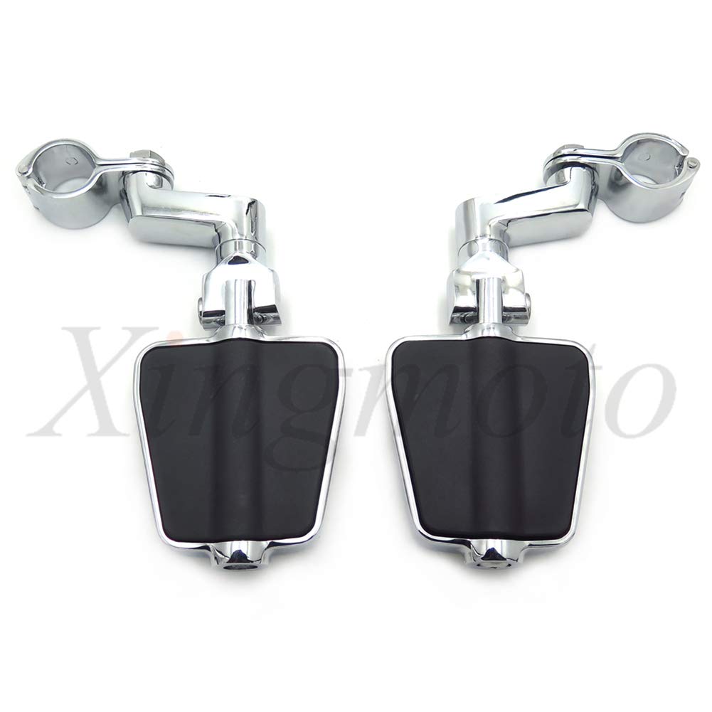 NBX- Chrome 25mm Anger Furious Skull Foot Peg Kit for Harley