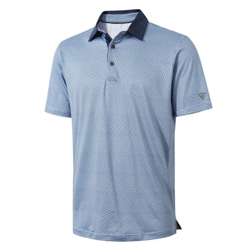 Image of Golf Shirts for Men Dry Fit Short Sleeve Print Performance Moisture Wicking Polo Shirt