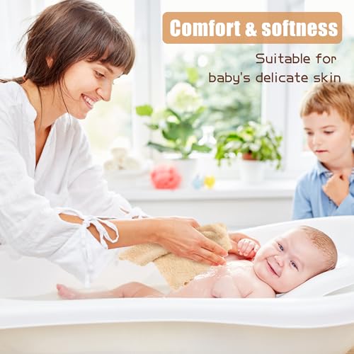 Image of Zainpe 4Pcs Baby Animal Character Hooded Towel & Washcloth Set Brown Coral Fleece Soft Absorbent Cute Deer Bath Towel Blanket Hand Towels Infant Shower Gifts for Newborn Toddler Essential