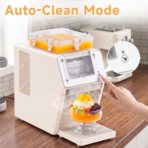 Image of Erivess Shaved Ice Machine, 44LBS /24H Snowflake Maker, No Ice Needed | Auto-Clean Electric Snow Cone Maker with 8-Speed, Ice Shaver Machine With 26oz Tank, Stainless Steel Blade, for Home, Bingsu