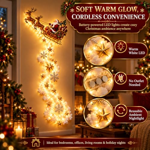 Christmas Magic Trail Wall Light, 24in Warm White Xmas Wall Lights Decor,#I - Image 4