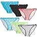 6 Pack Ladies Cotton String Bikini Sexy Women Briefs Underwear Panties, X-Large / 14-16, Prints