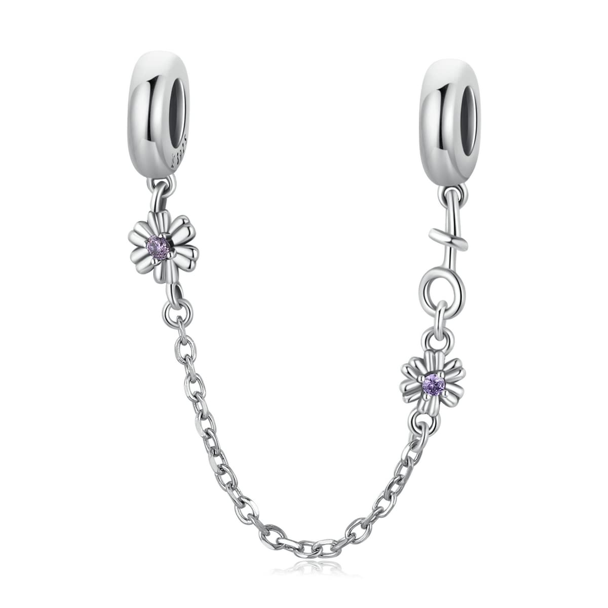 NewL Cadena de seguridad de flores retro de plata de ley 925 vintage para mujer, pulsera o brazalete de joyería
