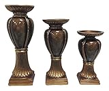 D'Lusso Designs DS01 Isadora Collection 3 Piece Hurricane Candle Set