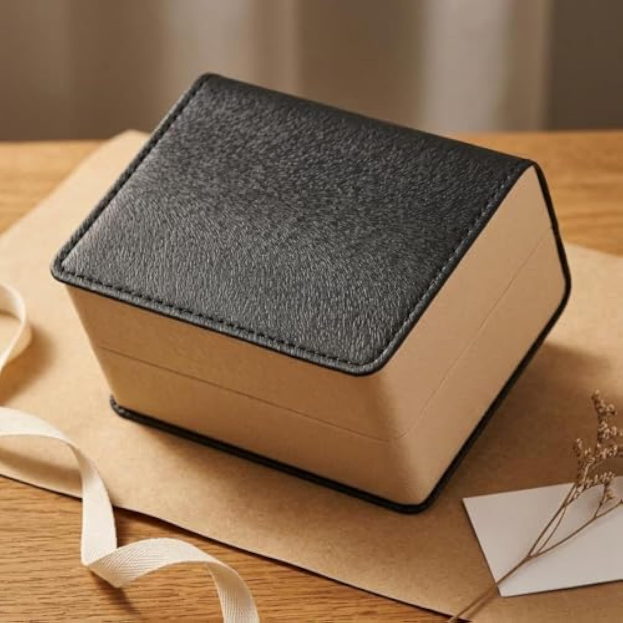 BNF® Straw-Textured PU Leather Watch Box