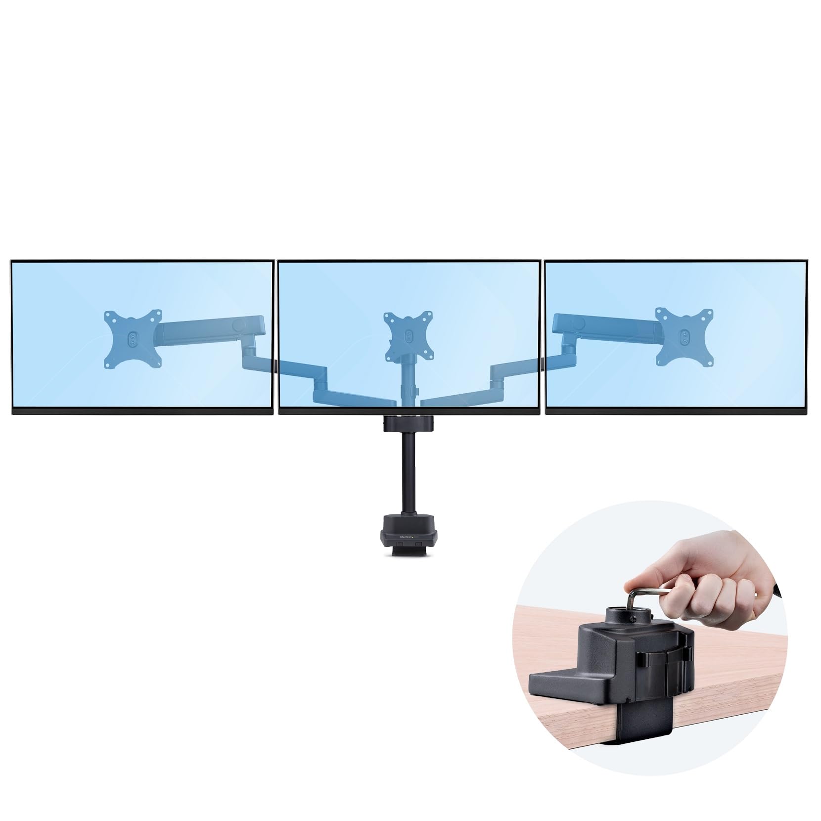 StarTech Support Bureau Bras 3 Ecrans 27", VESA (3MP2AG-MONITOR-ARM)