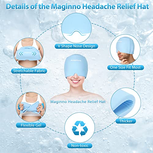 Head Ice Pack Cap,Ice Hat For Head,Head Ice Pack For Wrap,Cold & Hot 360 Degree Compression Reusable Stretchable Flexible Gel Ice Pack For Head (Ice Blue) #TOP1