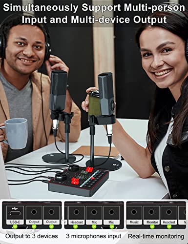 image for USB Audio Interface with Mixer and Sound Card, tenlamp G1 Sound Mixer 