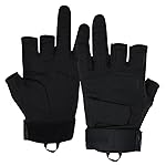 Seibertron S.O.L.A.G-T Tactical Three Fingerless Gloves - Quick Dry Non-Slip Tactical Gloves for Outdoor Activities Black M