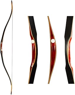 TOPARCHERY Adult Archery 54'' Traditional Wood Longbow Outdoor Hunting One Piece Recurve Bow Right/Left Handed 30-50lbs