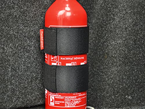 TrunkExpert Uchwyt na Gaśnicę Samochodową Organizer Ochrona Przeciwpożarowa Bezpieczny Transport Gaśnicy Prosty Montaż Uniwersalny Dł. 38-42 cm Wys. 12 cm Zapięcie na Rzep