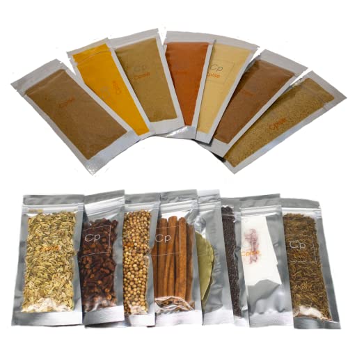 Cpise 15 Organic Indian Spice & Seasoning Set - Ground Whole Indian Spices: Bay Leaves | Brown Mustard |Cayenne | Cinnamon | Cloves | Coriander | Cumin | Curry | Fennel | Ginger | Garam Masala | Black Cardamom | Tandoori Masala | Tikka Masala #TOP13