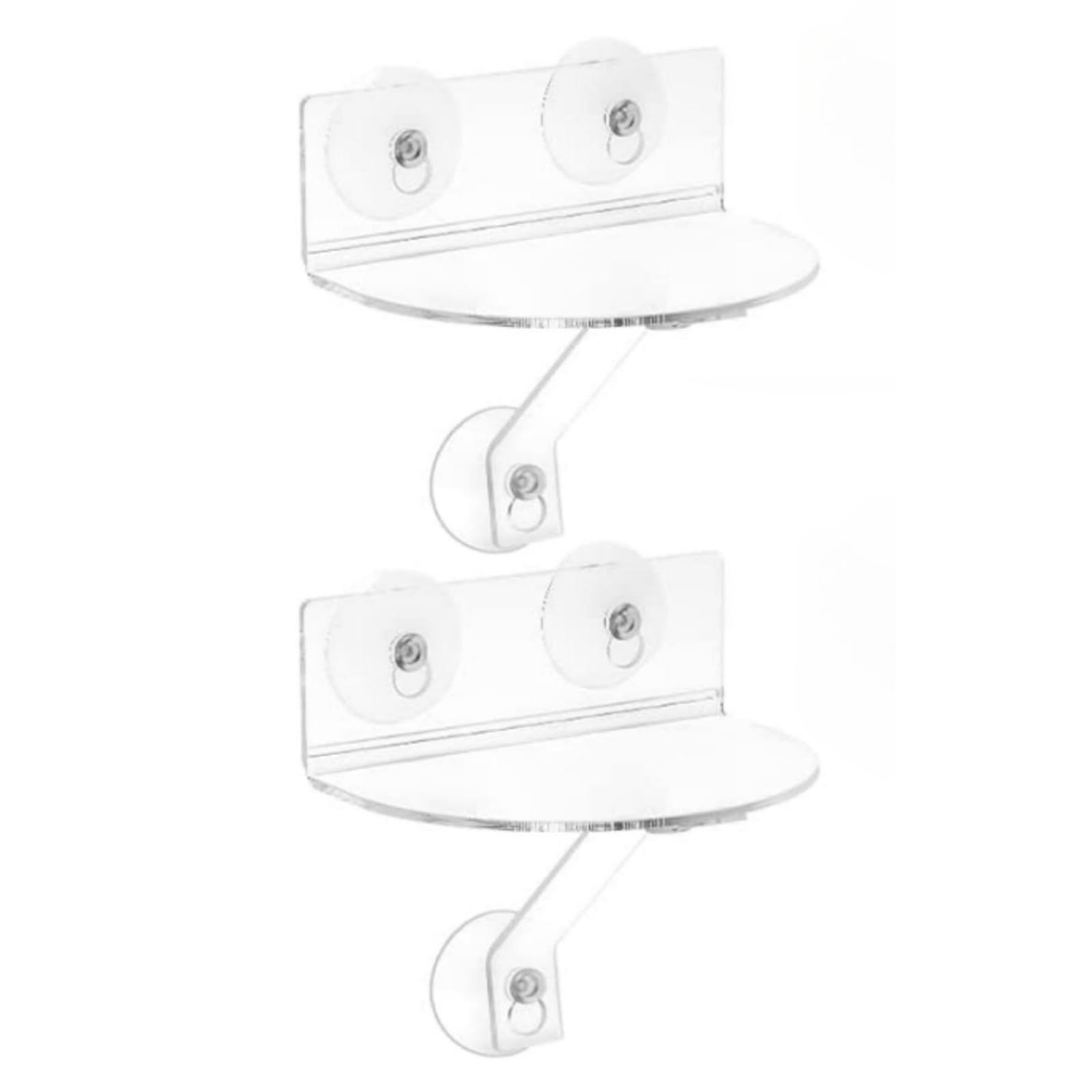 Nucelit 2pcs Acrylic Window Sill Plant Shelf with Load Bearing Suction Cups Storage Rack Succulents Holder for Indoor Use Window Storage Rack