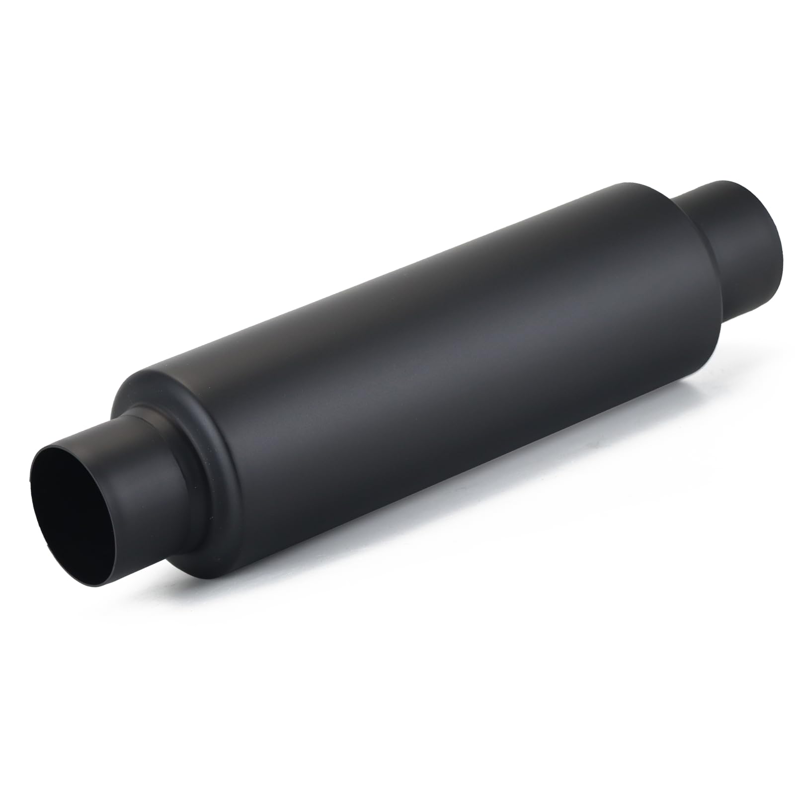 A-KARCK 2.5" Inlet Exhaust Resonator, 2.5" Inlet 2.5" Outlet 16" Overall Length Muffler Resonator Stainless Steel,Polished (Black)