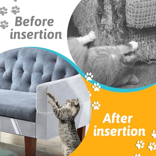 Kratzschutz Sofa Katze, 30cm x 6m Kratzfolie Katzen Selbstklebend, Anti Kratz Folie für Katzen und Hunde, Kratzschutzfolie Transparent für Möbel Couch Sofa Wand Tür Schutz