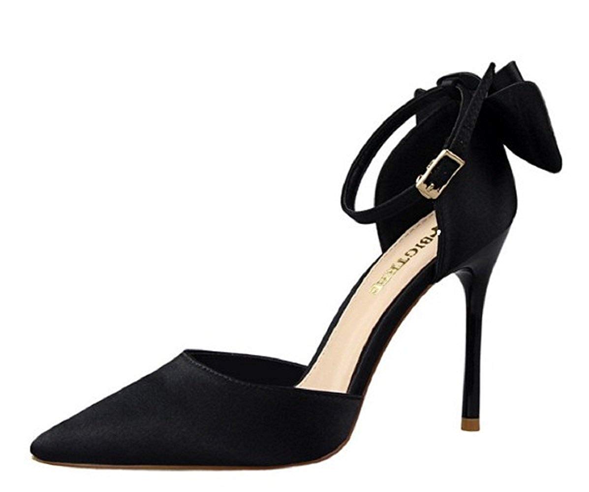 Scarpe - Decollete per Donna - Colore Nero - Tacco - Alto - Fiocco Posteriore - Taglia 39 EU - Idea Regalo Compleanno - Natale - Festa