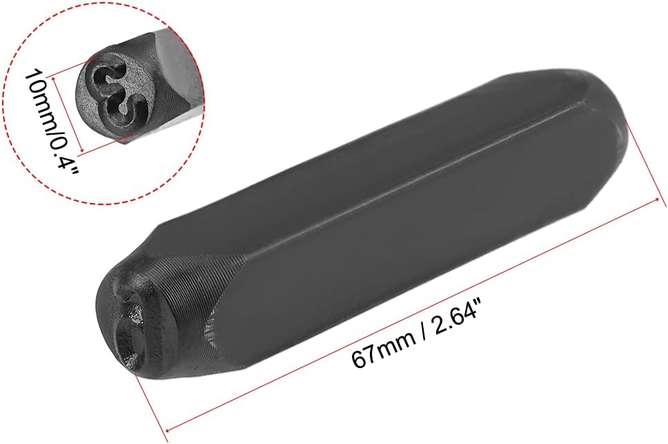 uxcell Number Metal Stamp Set, 3/8" 10mm, Digital 0 to 9, Numbers Punch Set Wood Leather Steel Punch Tool Leather Craft Stamp