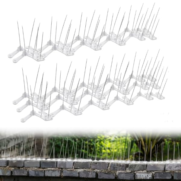 Garden Mile Bird Deterrent Spikes 5m/5 Pack – Stainless Steel Pigeon Spikes with Plastic Base, Anti Roosting Strips for Roofs, Gutters, Windows, Fences & Outdoor Use