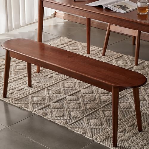 Banco de Entrada de Madera Maciza, Banco de Zapatos de Entrada rústico, Banco de Entrada de Cocina de Madera con Esquinas Redondeadas con diseño sin Brazos y Altura Baja, Banco Estrecho y de