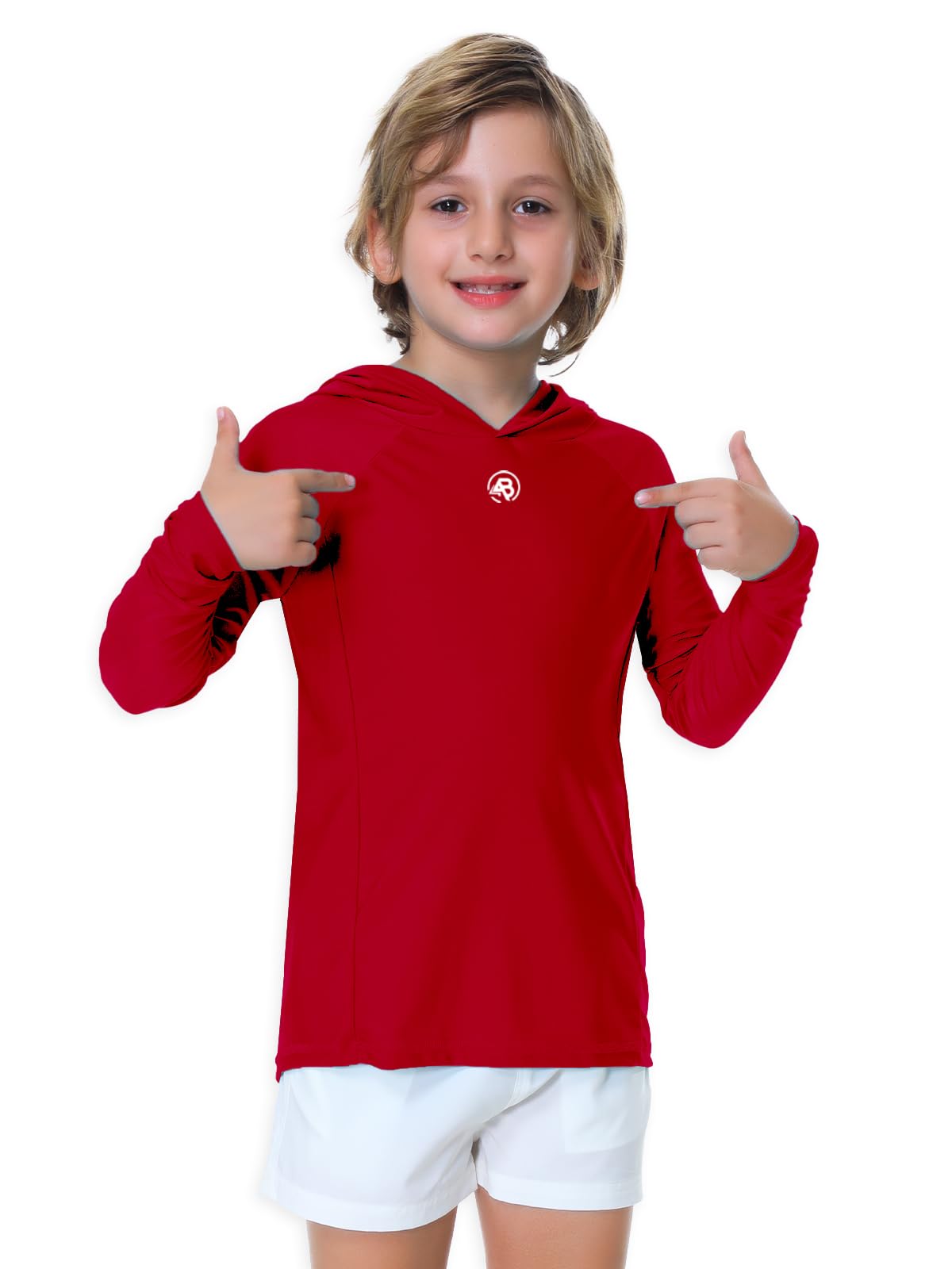 AOBUTE Sudadera unisex de manga larga con capucha para niños UPF 50+ con agujero para el pulgar de 3 a 12 años
