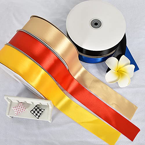 Toniful 1-1/2 Inch (40Mm) X 100 Yards Royal Blue Wide Satin Ribbon Solid Fabric Ribbon For Gift Wrapping Chair Sash Valentine's Day Wedding Birthday Party Decoration Hair Floral Craft Sewing #TOP5