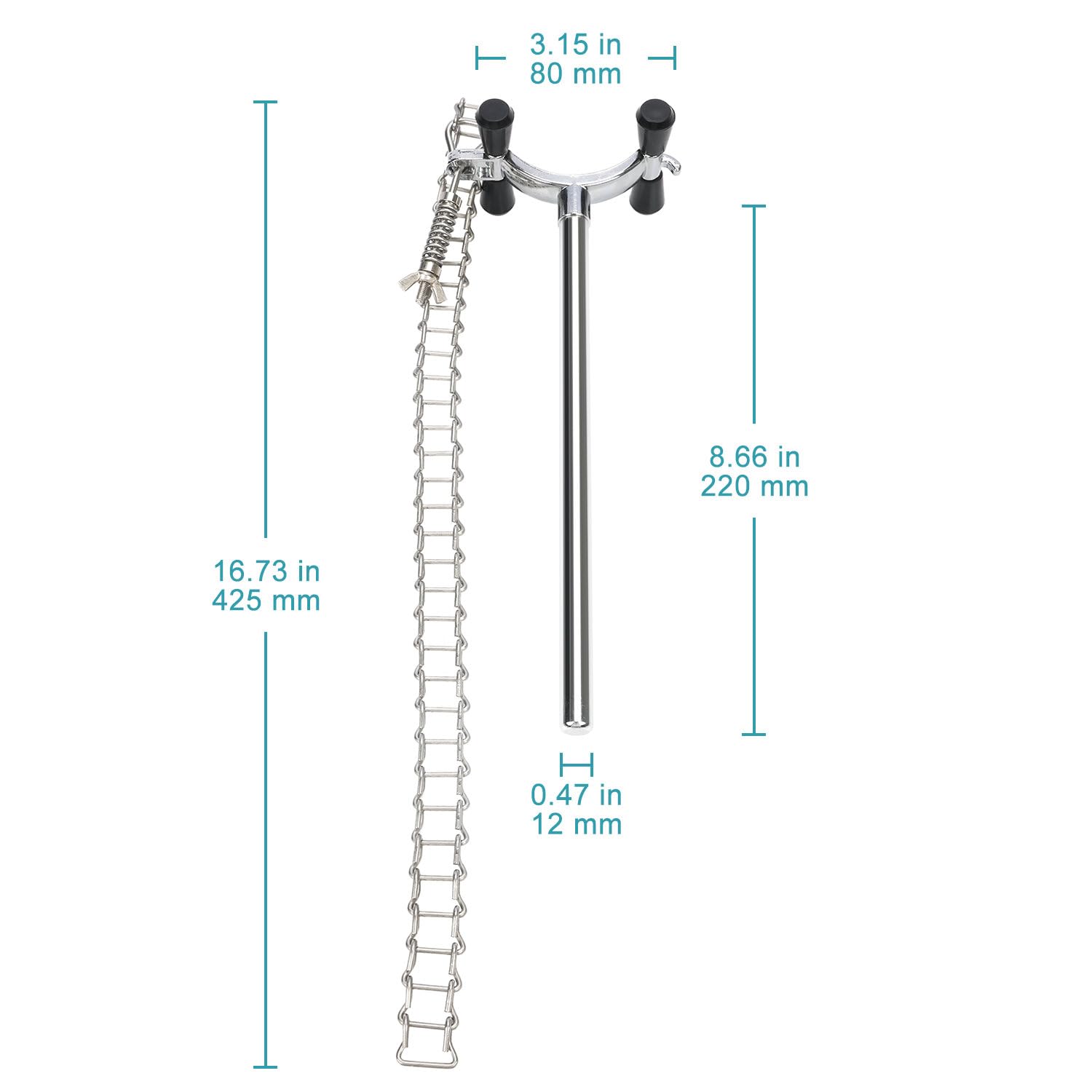 stonylab Support de Chaîne pour Laboratoire, Pince Réglable de 40 à 145 mm pour Maintenir des Chaînes de Matériel de Laboratoire pour Béchers, Flacons, Condenseurs Accessoire de Laboratoire