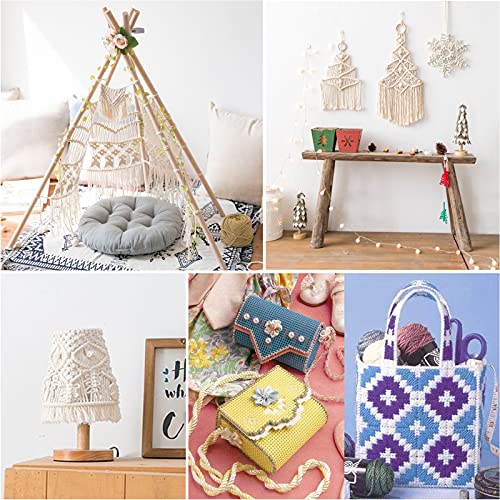 Image of Aulufft 53 Pieces Mesh Plastic Canvas Kit Including 11 Shapes Clear Plastic Sheets and Embroidery Tools for Embroidery, Knit, Yarn Crafting