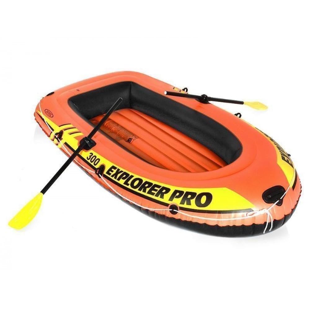 Explorer Pro 300, 3 Person Inflatable Boat for Flood Rescue, Adventure, Rafting, Fishing, with Oars & Air Pump, Provides Fun and Enjoyment to Persons (58358)