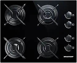 Cooktop 4 bocas Brastemp com grades piatina e acendimento automático - BDD61AE BIVOLT