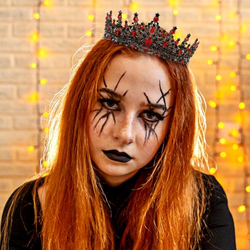 Image of Fesciory Birthday Crown for Women, Gold Plated Crystal Tiara with Sash