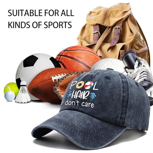 Gorra de béisbol azul desgastada ajustable de algodón miniatura 4