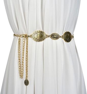 Metal Waist Chain Belt for Women Dresses Jeans Western Cowgirl Fashion Body Jewelry