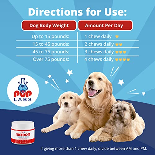Pup Labs Freedom Joint Chews - Delicious Dog Hip And Joint Supplement - Vitamins Packed With Super Nutrients - Keep Your Pup Happy And Active - Made For All Dogs And Breeds - Made In The Usa, 30 Chews #TOP4