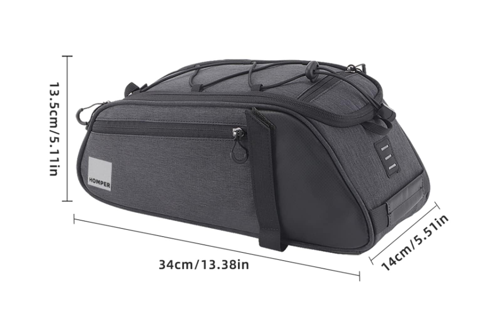 HOMPER Fahrradtasche Satteltasche Gepäcktasche Gepäckträger Tasche Rucksack Seitentasche Mountain Road MTB Fahrrad Radfahren Rücksitztasche (8 L)