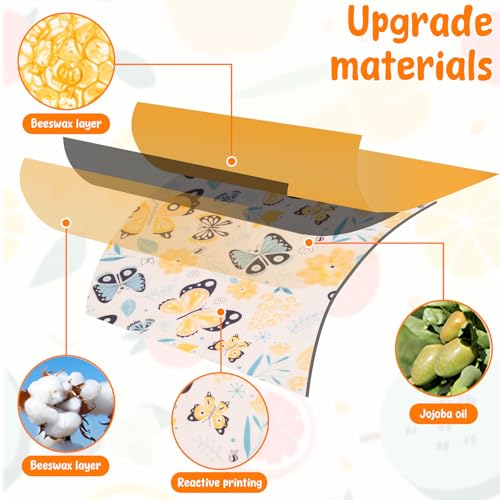 Envoltorios de cera de abeja reutilizables en 3 tamaños para alimentos pack de 9 5