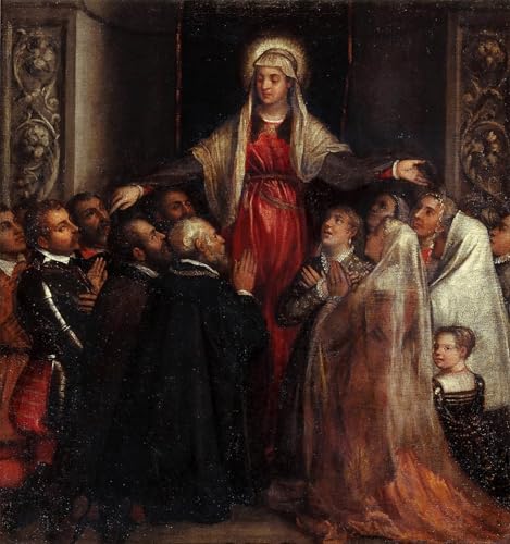 Toile Dame de la Miséricorde Tiziano Vecelli, art mural moderne et grands tableaux de bureau 60x90