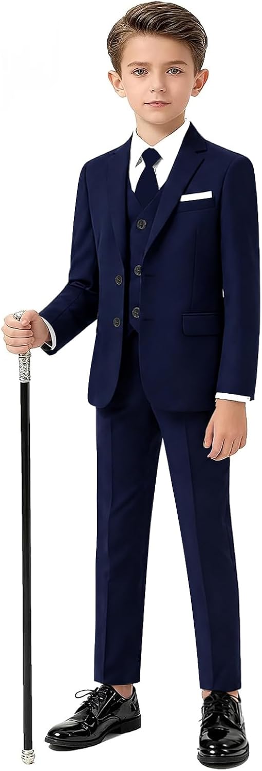 Boys Suits 4 Piece Toddler Tuxedo Suit Set for Kids Dress Outfit