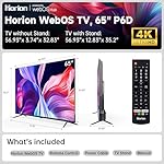 HORION 65-inch Smart TV 4K UHD Flat Screen LED Television,WebOS 22 Ultra Thin Frameless TVs, WiFi, Streaming Live, Dolby Atmos, Hdmi, HDR10, MEMC with Mega Contrast (65-P6D, 2025) - Image 3
