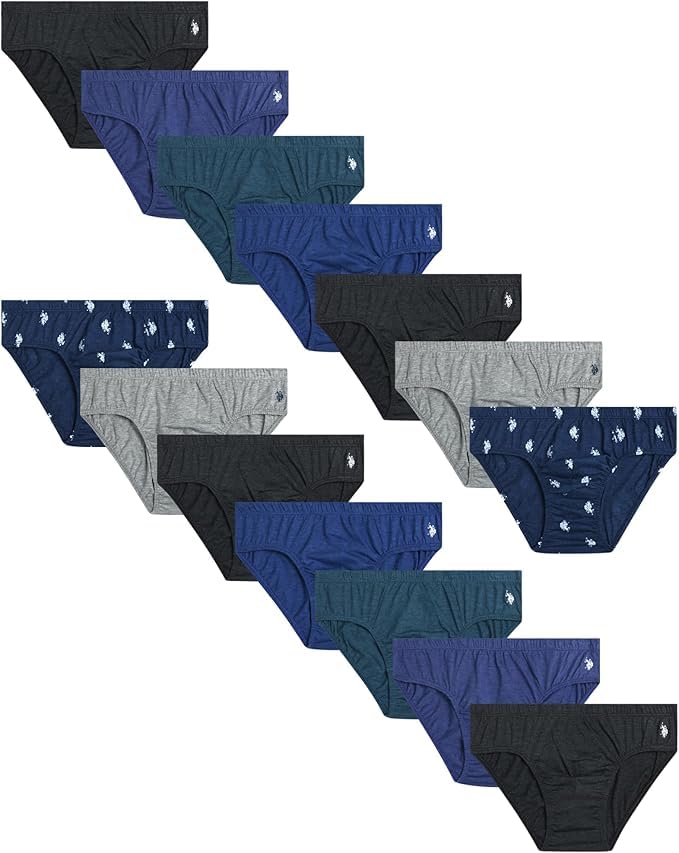 U.S. Polo Assn. Mens Underwear - Low Rise Briefs with Contour Pouch (14 Pack)