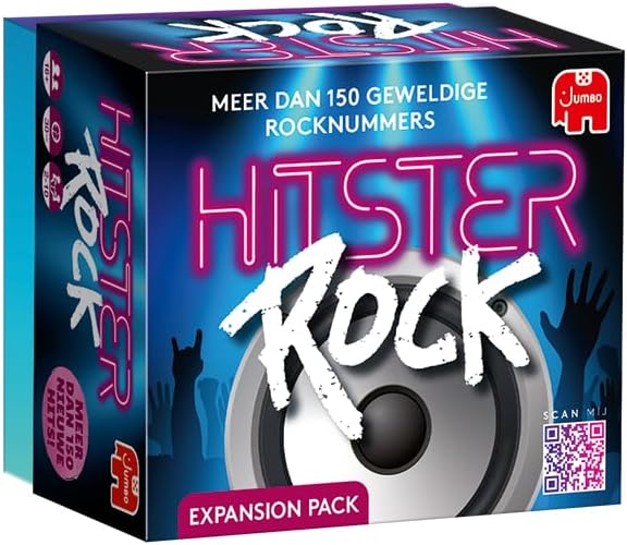 Hitster Rock expansion, Expansion set, Music game, Action game, Adult board game, Music game, Card game from 16 years, 2-10 players, Party Game, Dutch