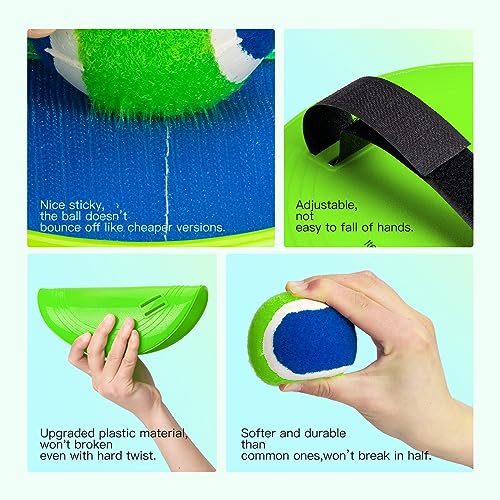Image of EVERICH TOY Toss and Catch Ball Game Set, Upgraded Sticky Paddle Ball Set for Kids & Toddlers, Sturdy & Water-Resistant Outdoor Backyard Beach Pool Toy, Birthday Gift for Boys Girls Ages 3-12