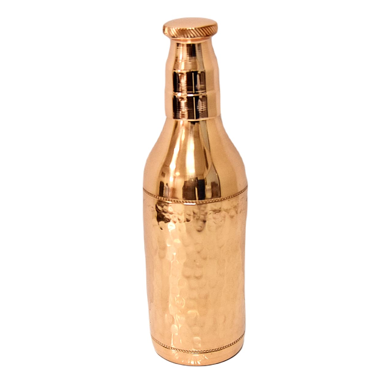Divine CopperPure Copper Hammered Design Copper Vessel Leak Proof Champagne Bottle 750 ml , BT-C1
