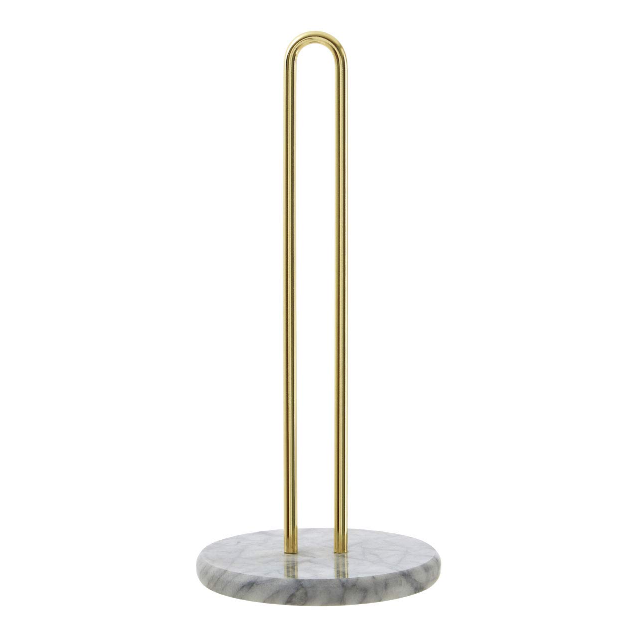 Premier Housewares Marble / Brass Kitchen Roll Holder White