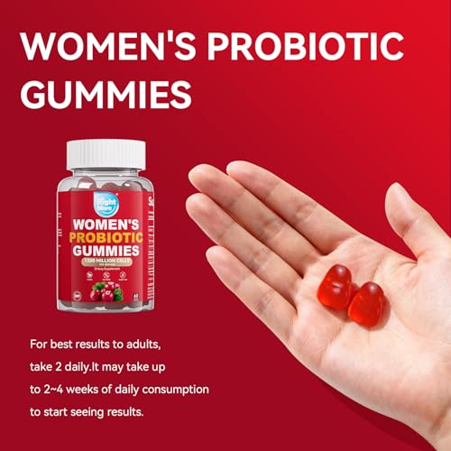 Image of Probiotic for Women Gummies,Feminine Balance Gummies, -1200 Billion Compound, Digestive & Immune Support, Supports Vaginal Health Prebiotics, Natural Cranberry Flavor, Vegan, 60 Gummies