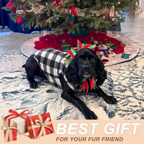 BEAUTYZOO Hundepullover Fleece Weste Hund Kleidung Winter Warme Hundeweste für Kleine Hunde Weicher Fleece Hundejacke mit D-Ring Pullover für Mittel Großen Hund, Weihnachtspullover