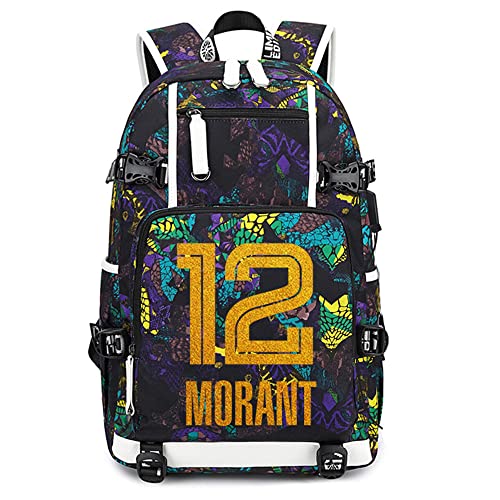 Mochila multifuncional jogador de basquete Star Morant para viagem, estudante, laptop, fãs, livros, para homens e mulheres, Azul - Padrão 1, tamanho �nico