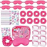 YLOLUL 32 piezas de suministros de fiesta de spa para niñas, regalo de fiesta de maquillaje con coleteros de cabello,...