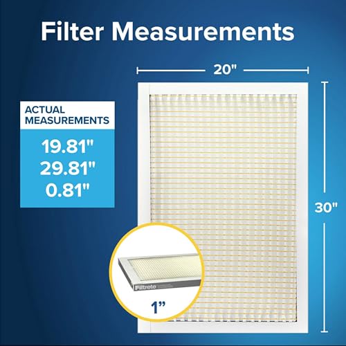 Image of Filtrete 20x30x1 Air Filter MERV 5, 6-Pack AC Furnace HVAC Filters for Home, MPR 300 Basic Dust Defense, Pleated Electrostatic (Actual Size 19.81 x 29.81 x 0.81 in)