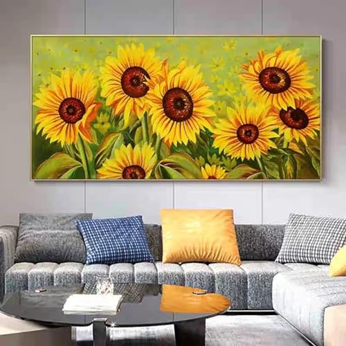 Pintura de girasol vintage para decoración de pared en salas de estar 2