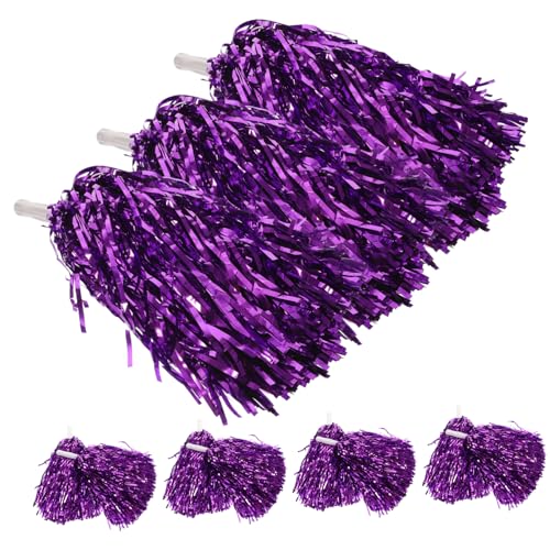 Cabilock 16Pcs Cheerleading Pom Poms with Handle Vibrant Cheering Hand Flowers for Team Spirit Party Accessories for Sports Events and School Dances